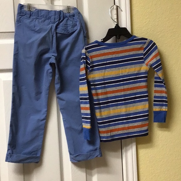 BLUE PANTS & STRIPPED L SLEV TEE SZ 4T - Picture 2 of 7